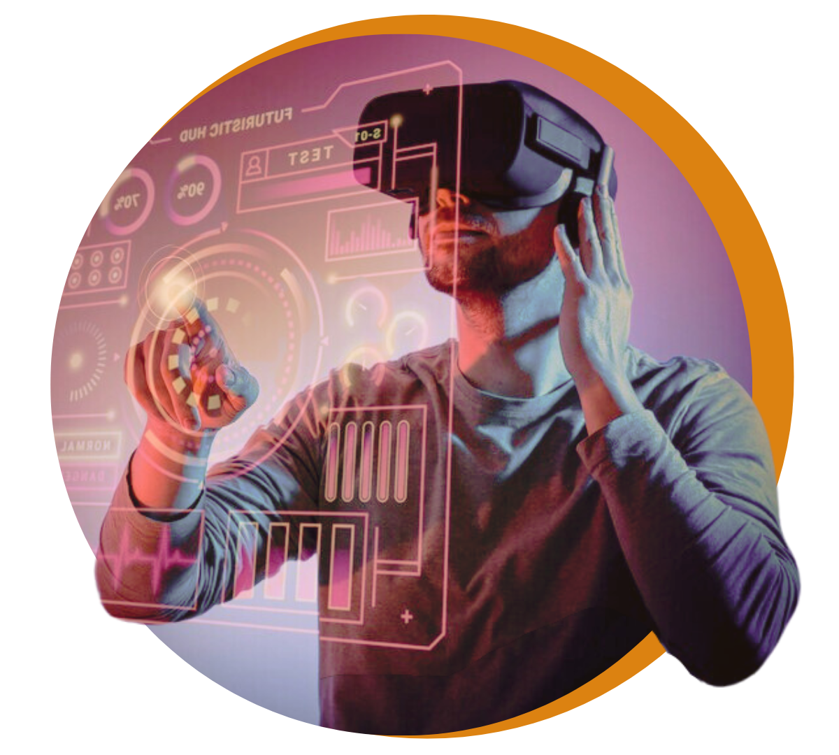 Profissional utilizando tecnologia de realidade virtual